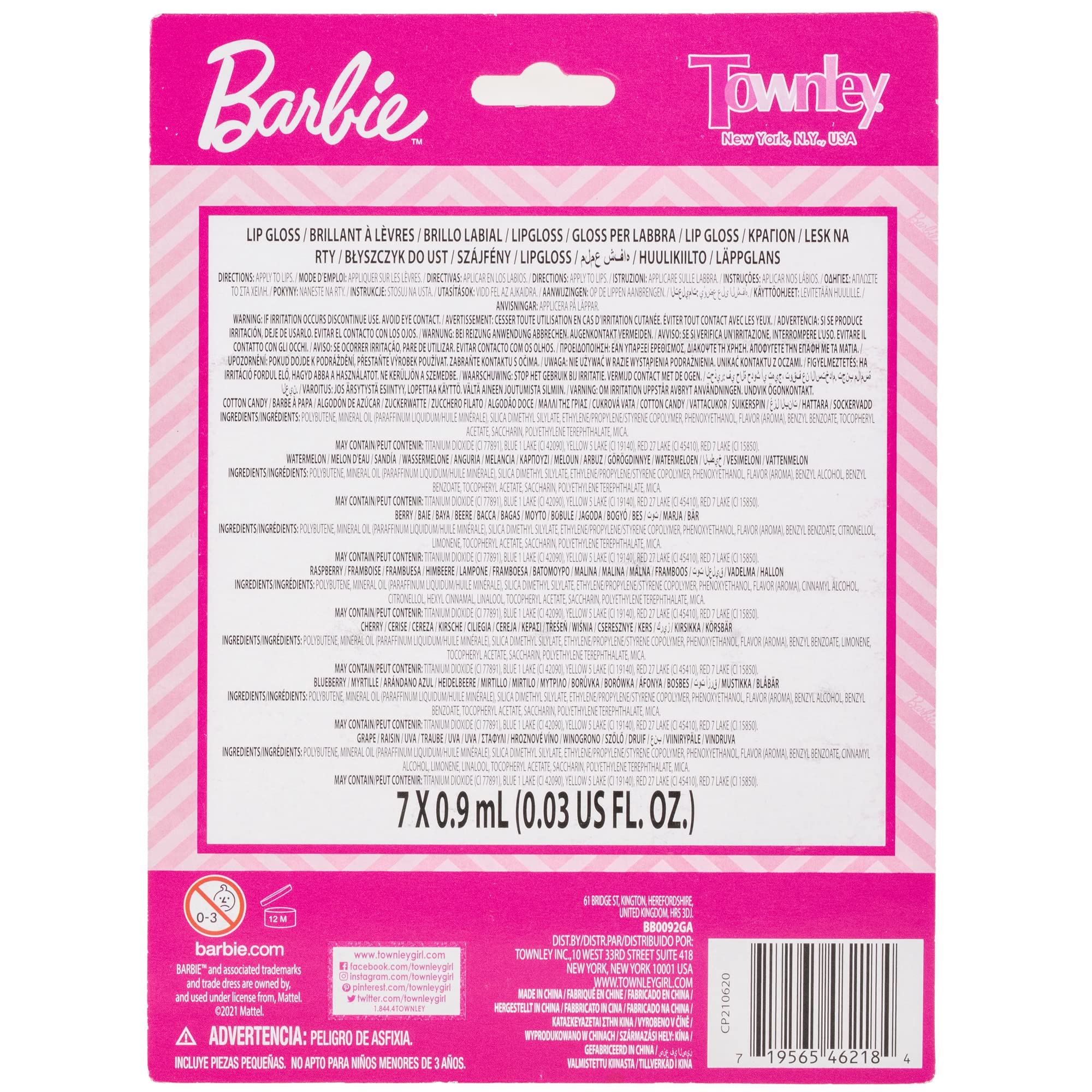 Barbie – Townley Girl Super Sparkly 7 Pieces Party Favor Lip Gloss Mak –  townleyShopnew