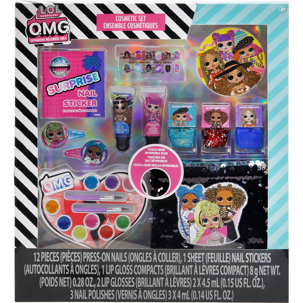 L.O.L Surprise! Townley Girl Cosmetic Activity Box Set for Girls, Ages 3+ Makeup Salon Toy Kit Including Brush, Snap Clips, Nail File, Nail Polish, Lip Gloss and more, for Parties, Sleepovers and Makeovers