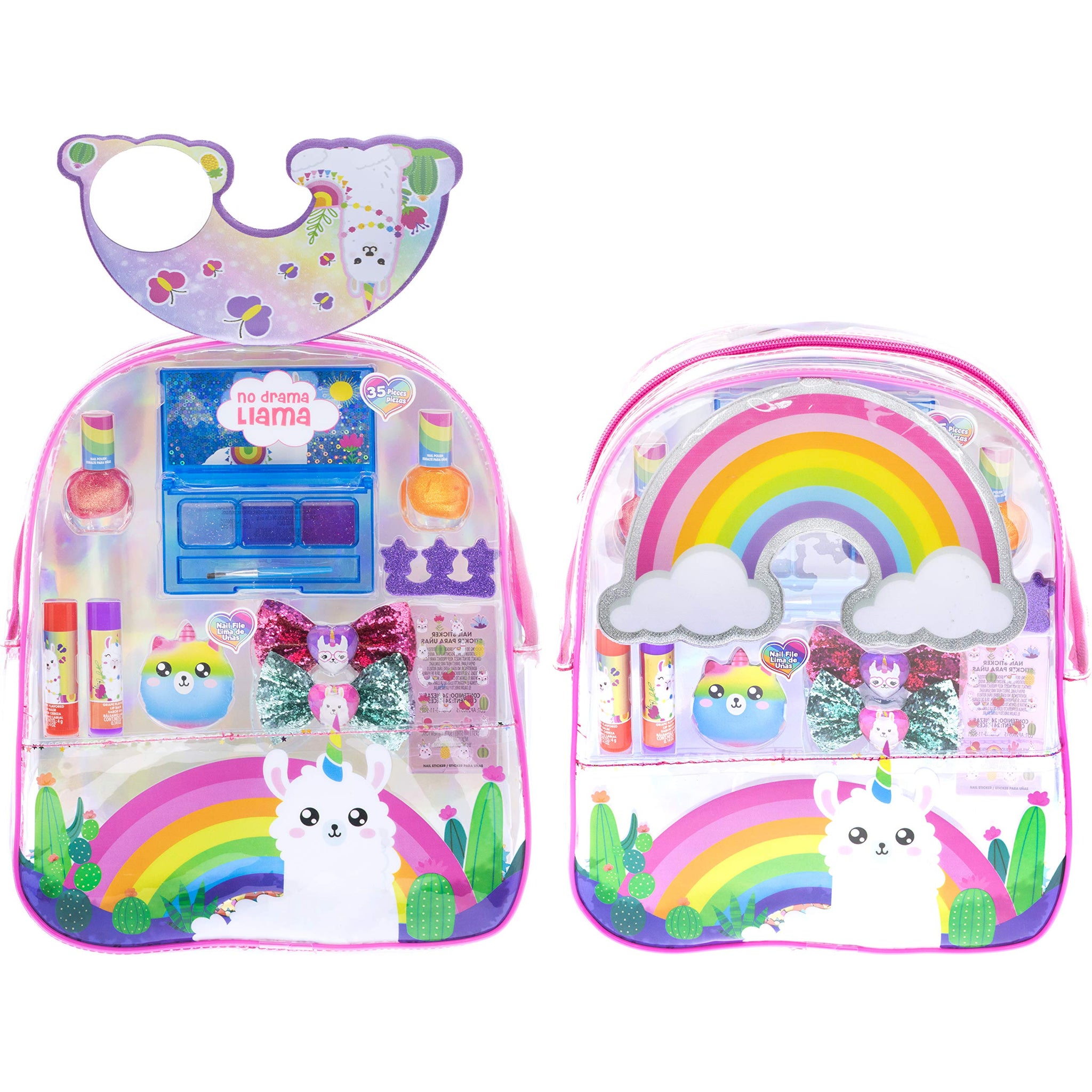 L.O.L Surprise! Townley Girl Makeup Filled Backpack Set with 10 Pieces, Including Lip Gloss, Nail Polish, Nail Stones and Keychain