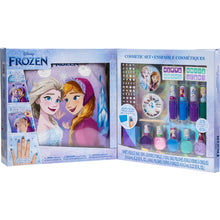 Load image into Gallery viewer, Disney Frozen - Townley Girl Non-Toxic Easy Peel-Off 18 pcs Mega Nail Polish Set for Girls with Manicure Pillow, Nail Sponge, Stencils, Nail Gems Stickers, Nail File and more! For Ages 3+
