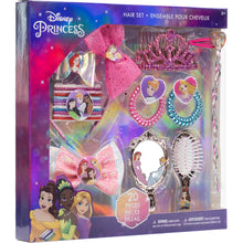 Load image into Gallery viewer, Disney Princess - Townley Girl Hair Accessory Activity Set for Girls, Ages 3+ Makeup Hair Salon Kit 20 Pieces Including Hair Brush, Mirror, Tiara Bows and More, for Parties, Sleepovers and Makeovers

