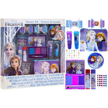 Load image into Gallery viewer, Disney Frozen - Townley Girl Super Sparkly Cosmetic Beauty Makeup Set For Girls with Clips, Press On Nail, Lip Gloss, Nail Stickers, Lip Balm, Nail Gems and Mirror For Parties, Sleepovers &amp; Makeovers
