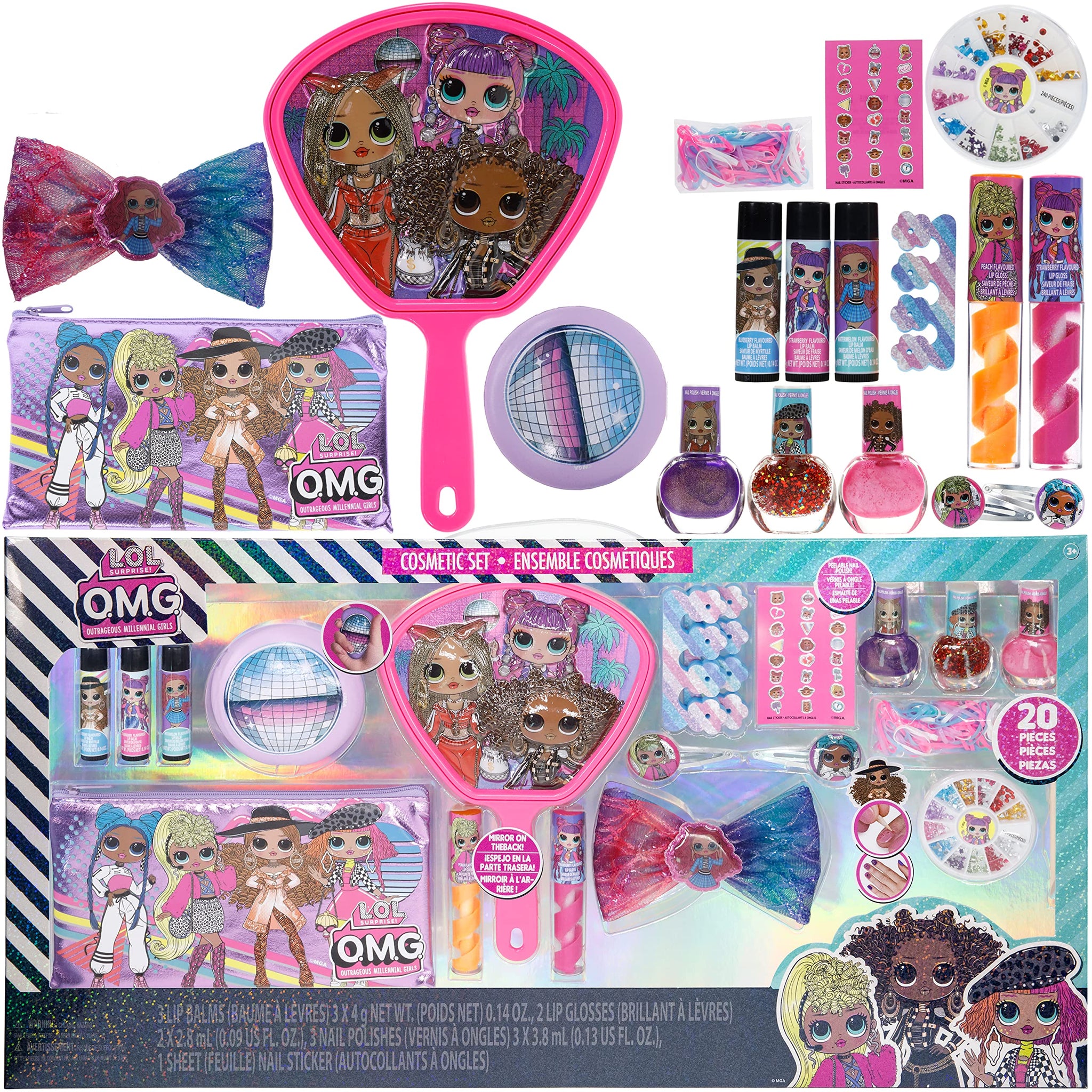 LOL Surprise OMG Townley Girl Mega Cosmetic Set. Includes Lip Nail Townley Inc