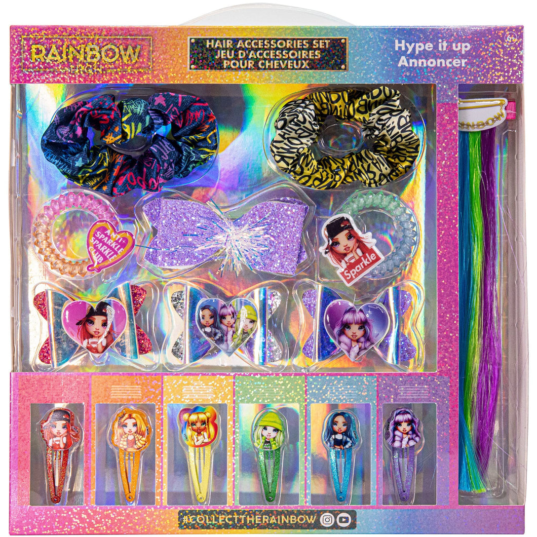 Rainbow High - Townley Girl Hair Accessories Set |Gift for Kids Teens Girls| Ages 3+ (15 Pcs) Including Hair Bow, Hair Extension, Scrunchies, Hair Clips and More, for Parties, Sleepovers and Makeovers
